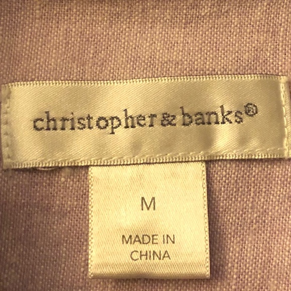 Christopher and Banks Women Purple Linen Snap Button Jacket (Size Medium) - Picture 3 of 5